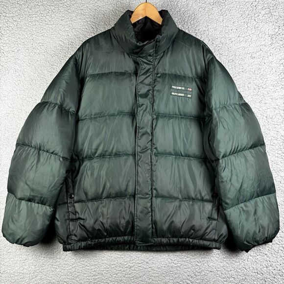 Polo Jeans Company‎ Ralph Lauren 067 Down Puffer Jacket Sz XL Green Vintage